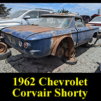 Shortened Chevrolet Corvair in junkyard